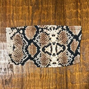 Prettylittlething Snakeskin Bandeau Top Edgy Festival